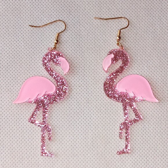 Pink Flamingo Earrings - Picture 3 of 6